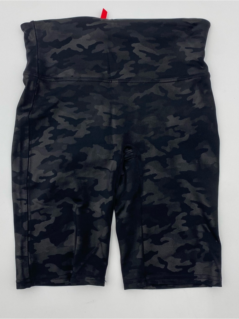 SPANX High-Waist Camo Bike Shorts - Black & Gray size M